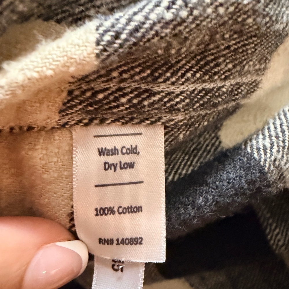 Button-Down Marine Layer Twill Flannel Black& Cre… - image 7